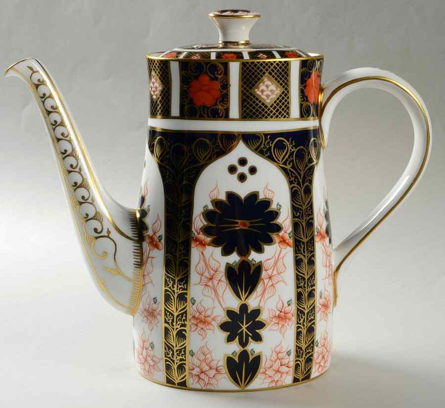 Old Imari Coffee Pot & Lid by Royal Crown Derby-1