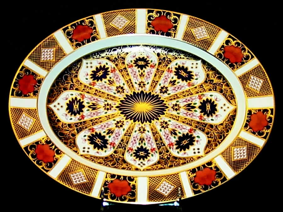 Old Imari 12" Oval Serving Platter by Royal Crown Derby-1