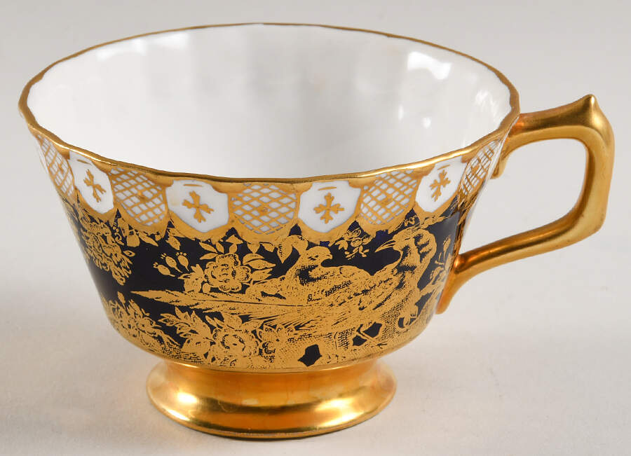 Paradise Cobalt Blue Footed Cup by Royal Crown Derby-1
