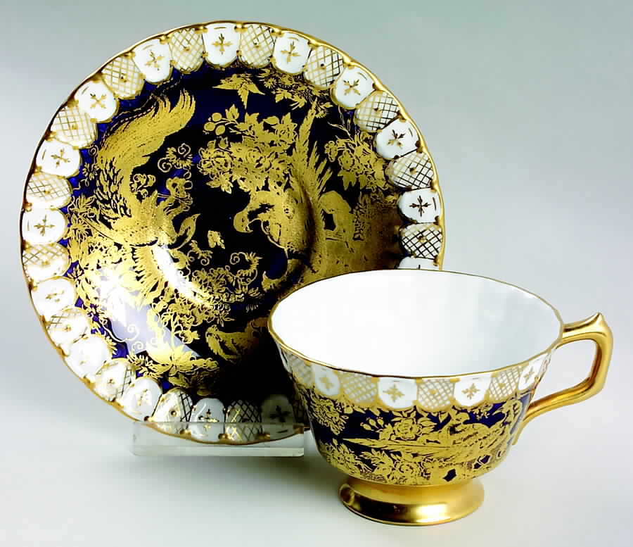 Paradise Cobalt Blue Footed Cup & Saucer Set by Royal Crown Derby-1