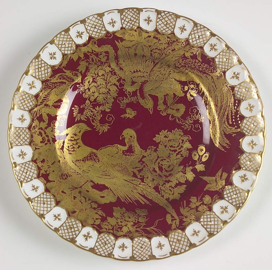 Paradise Maroon Bread & Butter Plate by Royal Crown Derby-1