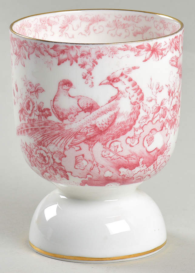 Pink Aves Single Egg Cup by Royal Crown Derby-1