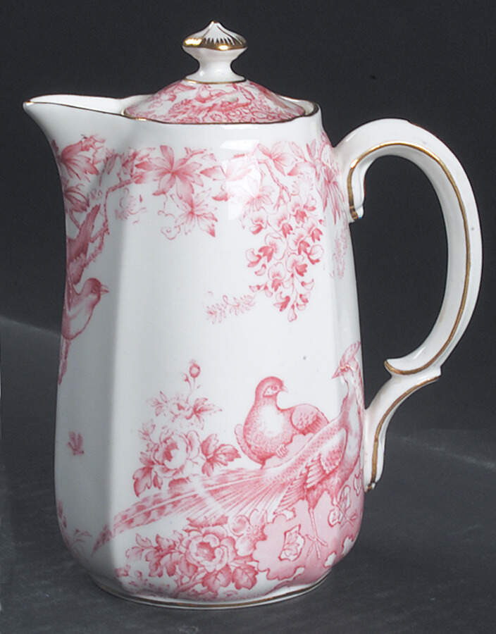 Pink Aves Large Syrup with Lid by Royal Crown Derby-1