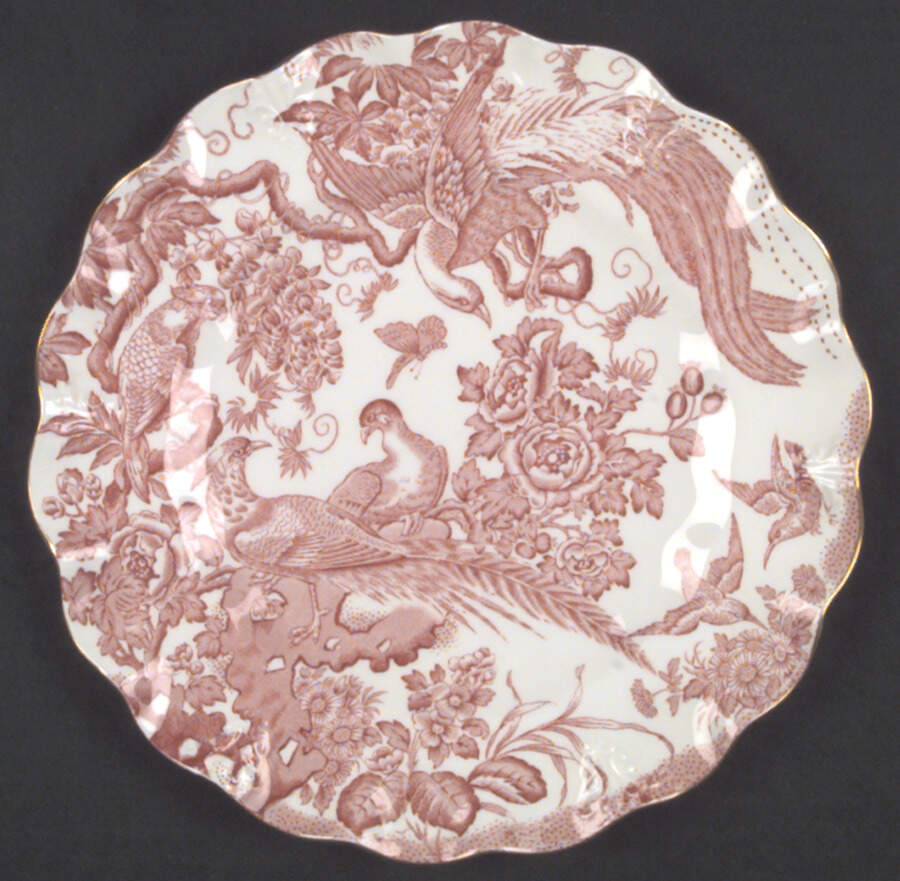 Pink Aves Salad Plate by Royal Crown Derby-1