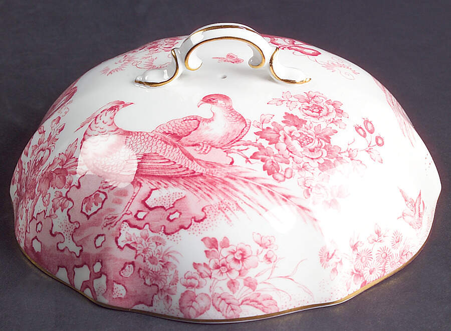 Pink Aves Lid for Muffin Dish by Royal Crown Derby-1