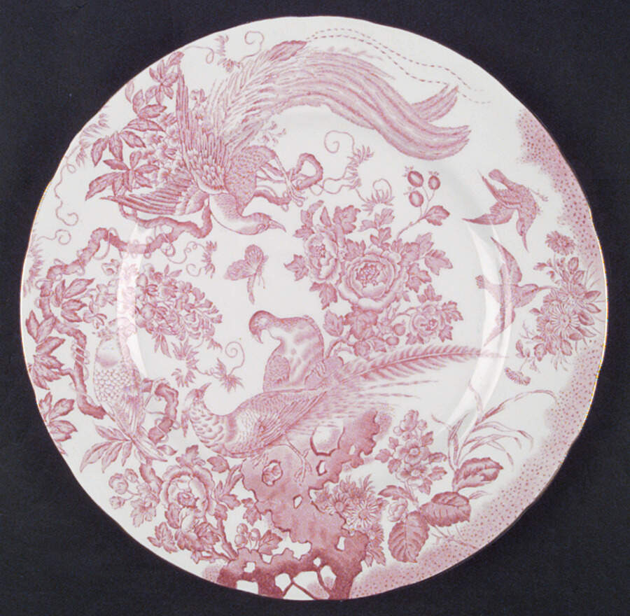 Pink Aves Dinner Plate by Royal Crown Derby-1
