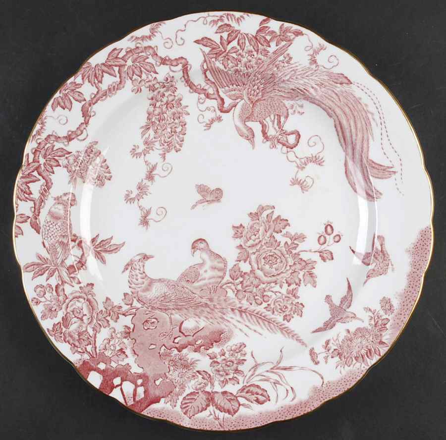 Pink Aves 12" Chop Plate (Round Platter) by Royal Crown Derby-1