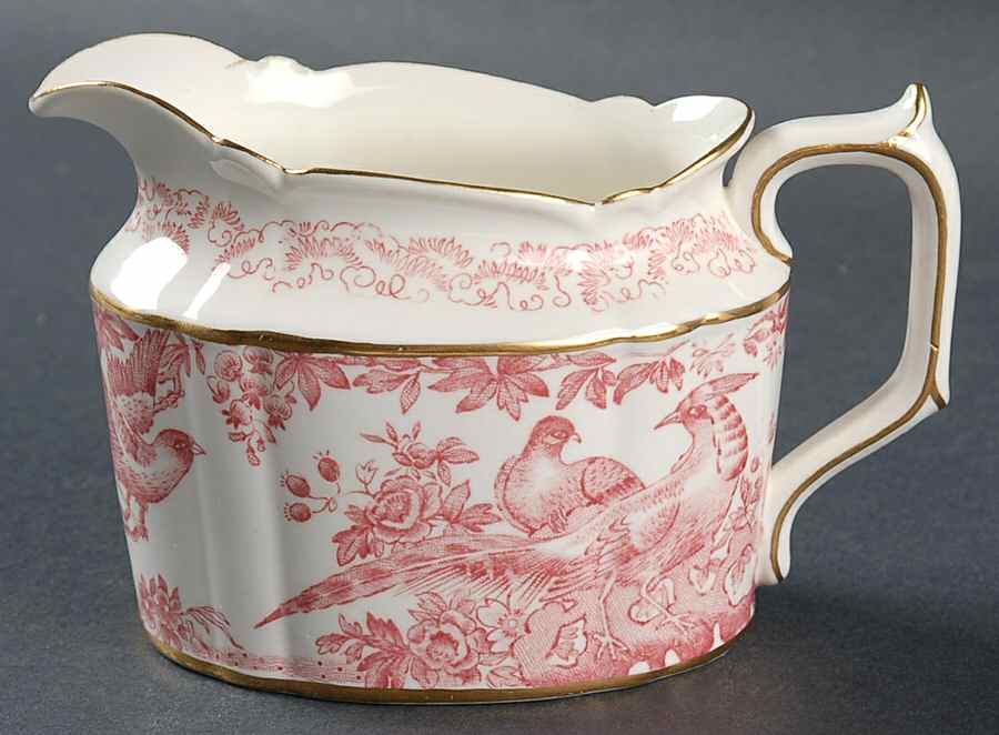 Pink Aves Creamer by Royal Crown Derby-1