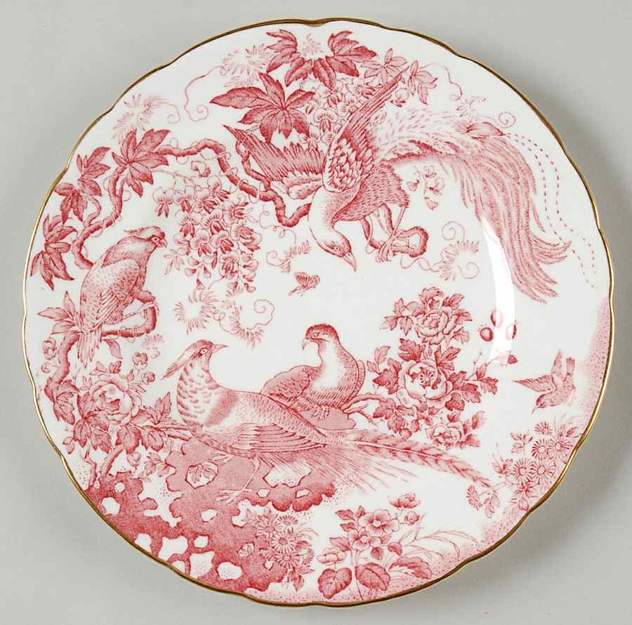 Pink Aves Bread & Butter Plate by Royal Crown Derby-1