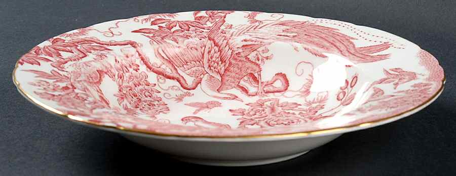 Pink Aves Rim Soup Bowl by Royal Crown Derby-1