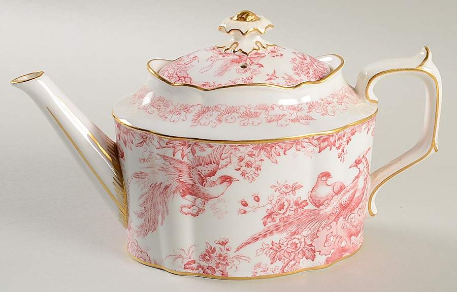 Pink Aves Mini Teapot & Lid by Royal Crown Derby-1
