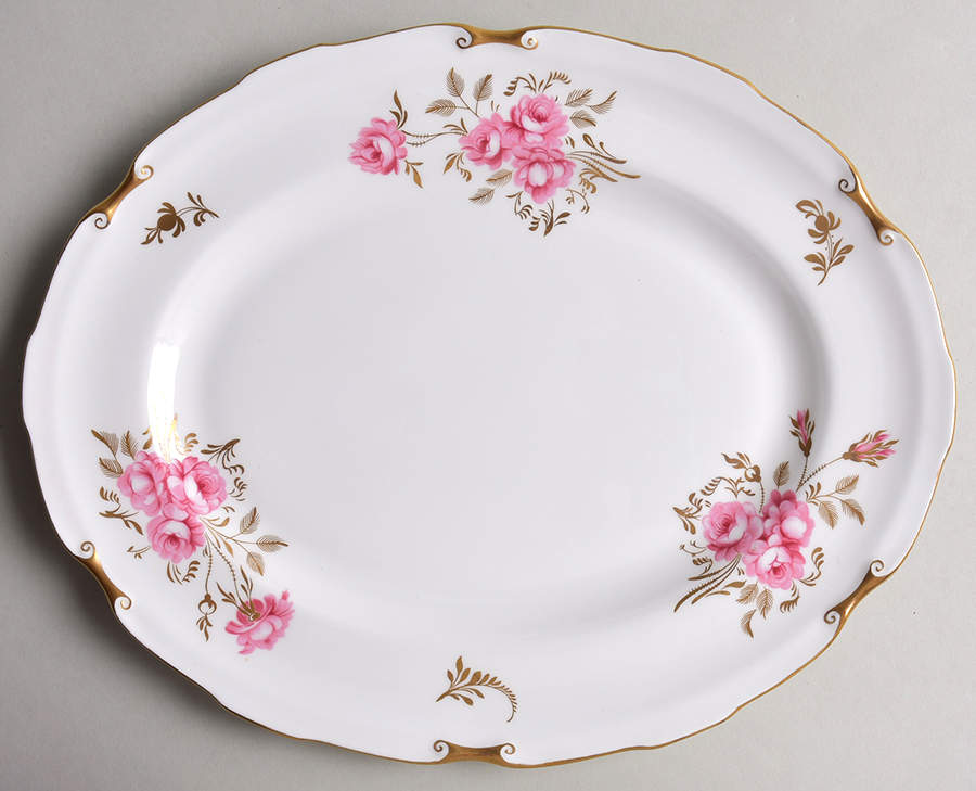 Pinxton Roses 11" Oval Serving Platter by Royal Crown Derby-1