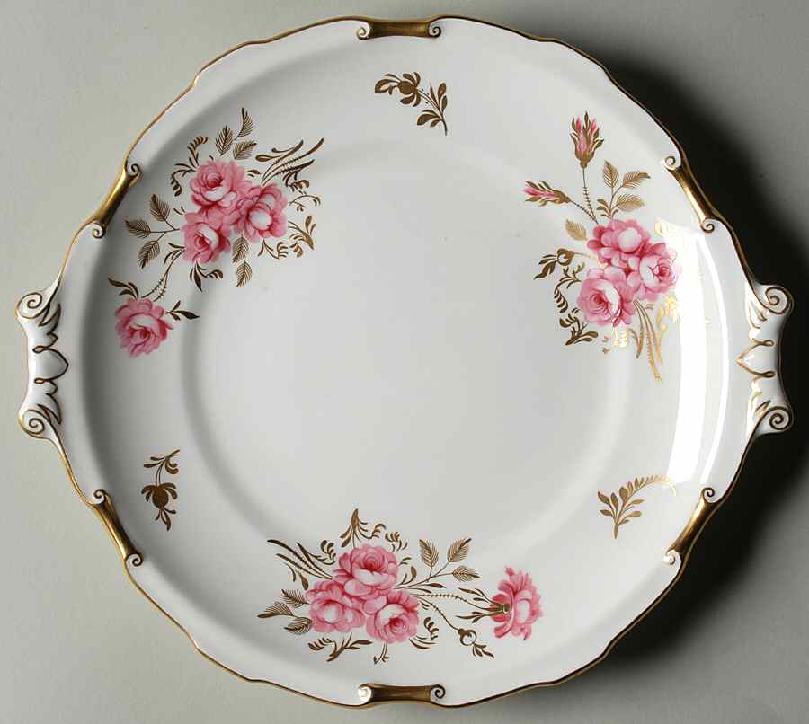 Pinxton Roses Handled Cake/Pastry Plate by Royal Crown Derby-1