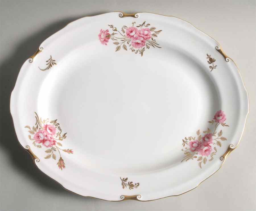 Pinxton Roses 13" Oval Serving Platter by Royal Crown Derby-1