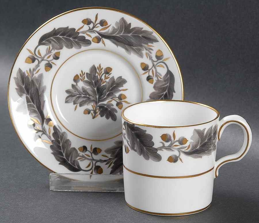 Portman Oak Flat Demitasse Cup & Saucer Set by Royal Crown Derby-1