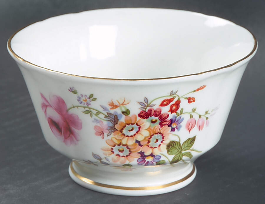 Posie Ely Chelsea (White Background) Mini Open Sugar Bowl by Royal Crown Derby-1