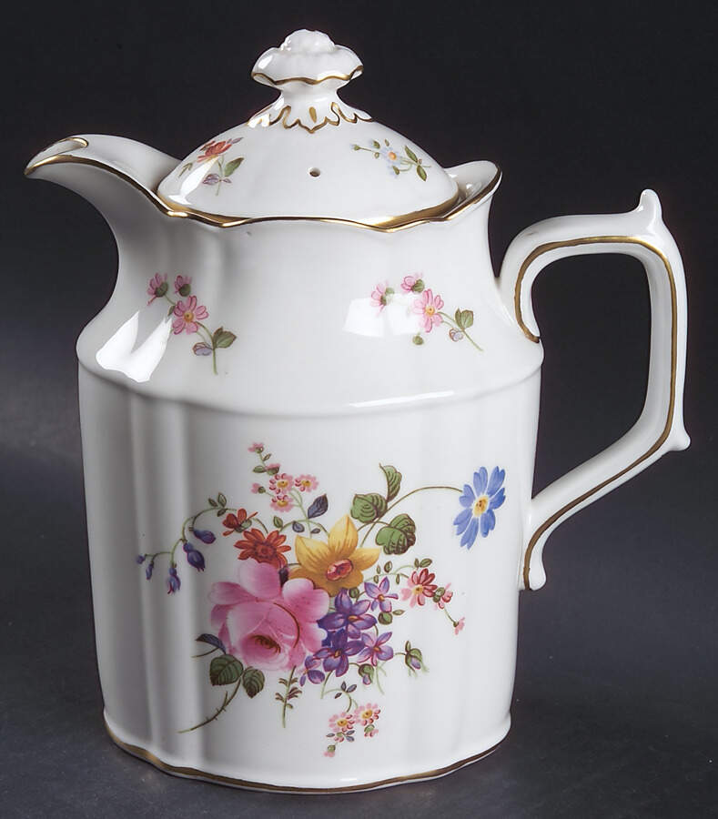 Posie Ely Chelsea (White Background) Hot Water Jug & Lid by Royal Crown Derby-1