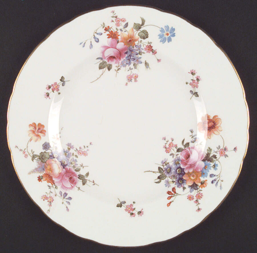 Posie Ely Chelsea (White Background) Dinner Plate by Royal Crown Derby-1