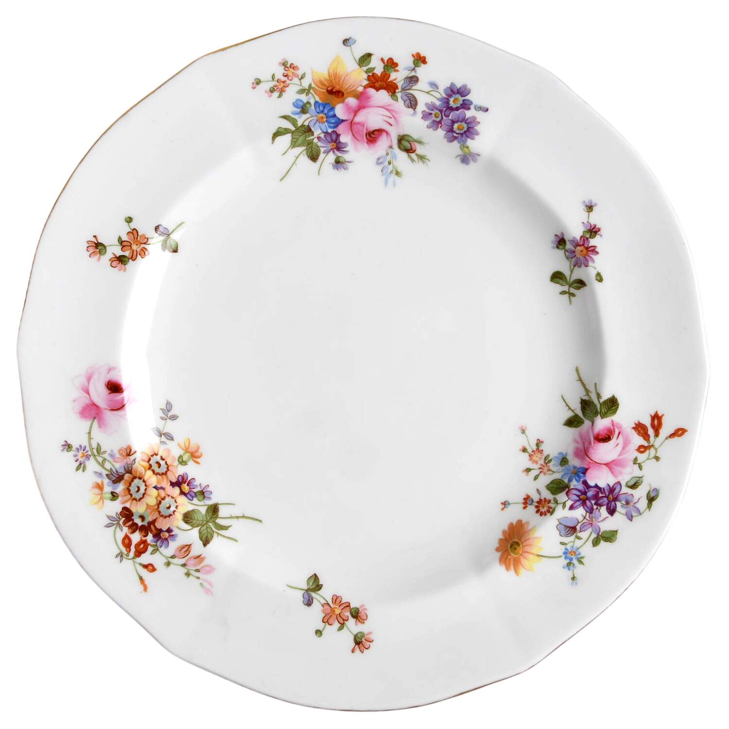 Posie Ely Chelsea (White Background) Salad Plate by Royal Crown Derby-1