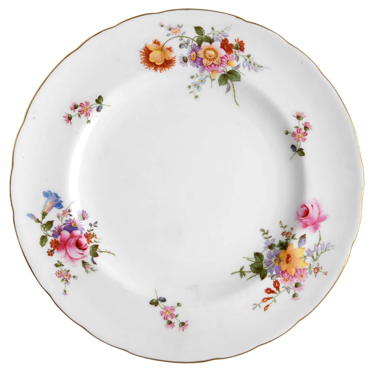 Posie Ely Chelsea (White Background) Luncheon Plate by Royal Crown Derby-1