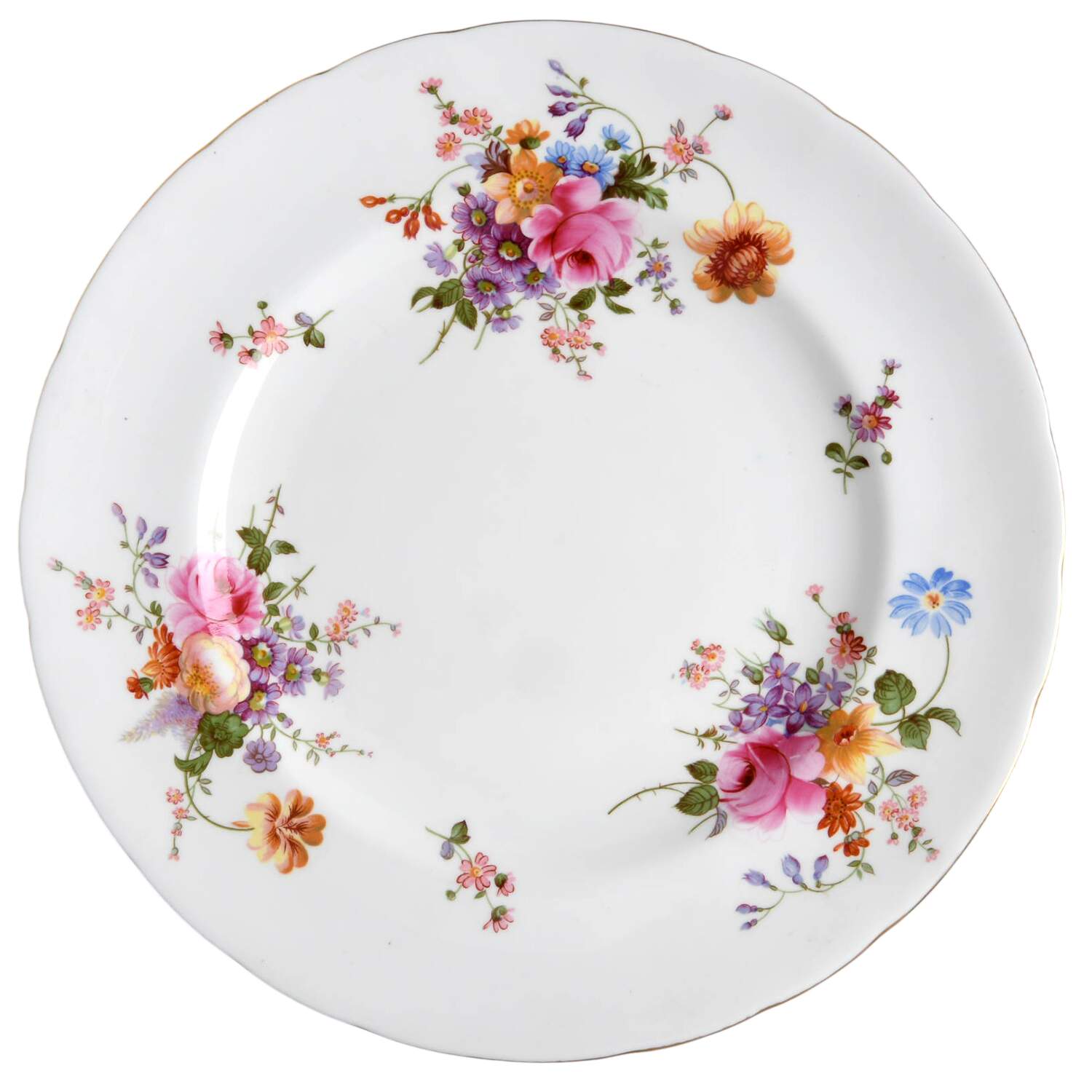Posie Ely Chelsea (White Background) Dinner Plate by Royal Crown Derby-1