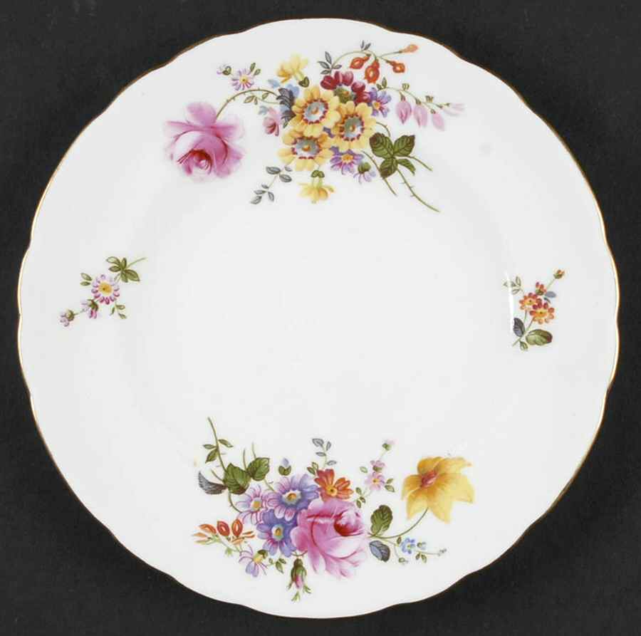 Posie Ely Chelsea (White Background) Bread & Butter Plate by Royal Crown Derby-1