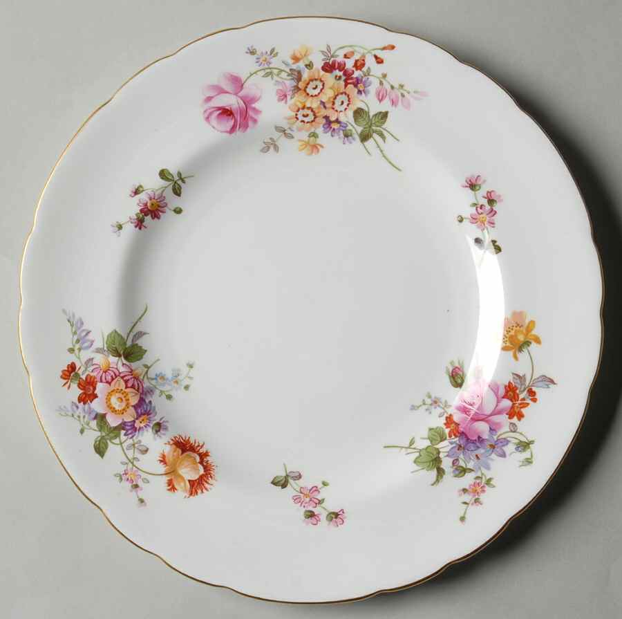 Posie Ely Chelsea (White Background) Salad Plate by Royal Crown Derby-1
