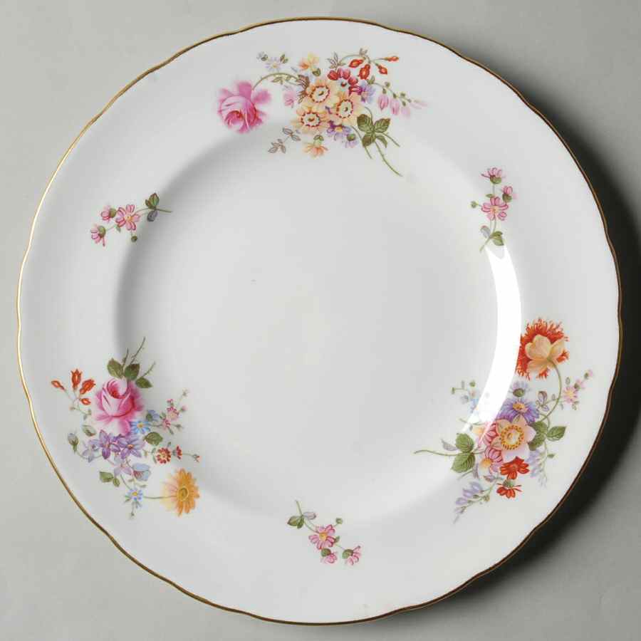 Posie Ely Chelsea (White Background) Luncheon Plate by Royal Crown Derby-1