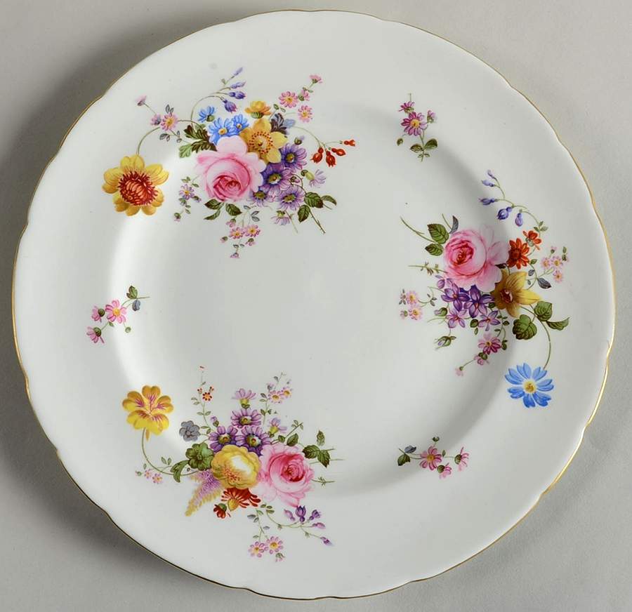 Posie Ely Chelsea (White Background) Dinner Plate by Royal Crown Derby-1