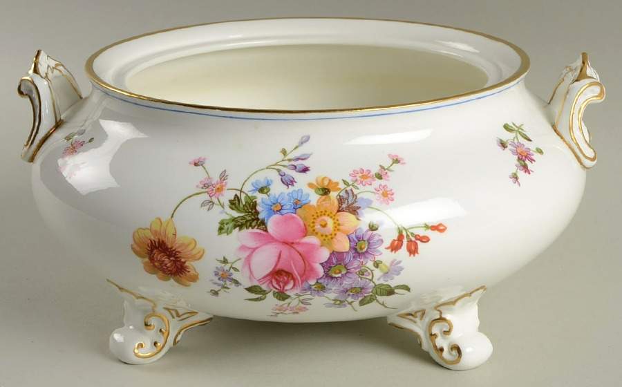 Posie Ely Chelsea (White Background) Round Vegetable No Lid by Royal Crown Derby-1