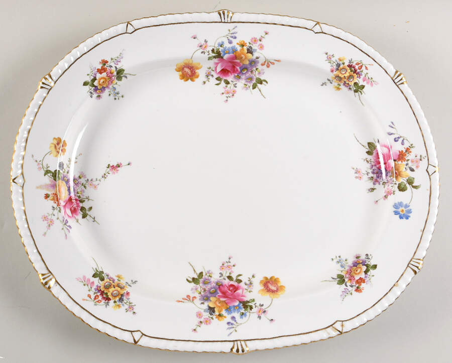 Posie Sprays 17" Oval Serving Platter by Royal Crown Derby-1