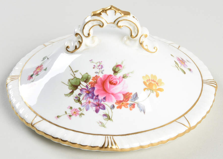 Posie Sprays Lid for Round Vegetable by Royal Crown Derby-1