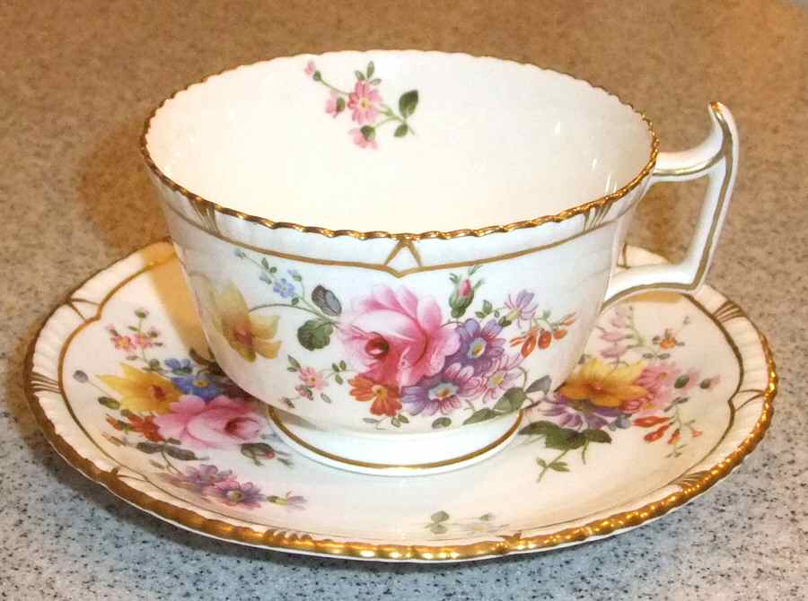 Posie Sprays Footed Cup & Saucer Set by Royal Crown Derby-1