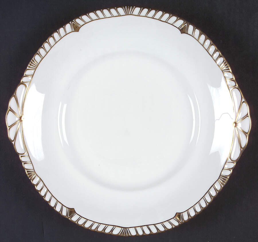 Prince Consort Handled Cake/Pastry Plate by Royal Crown Derby-1