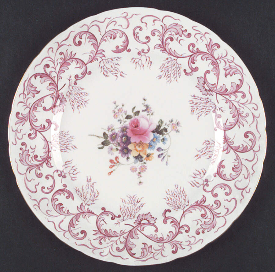 Purple Scroll Dinner Plate by Royal Crown Derby-1