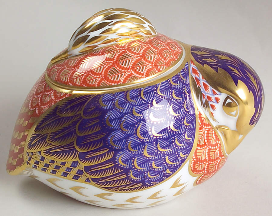Quail Figural Sugar Bowl & Lid by Royal Crown Derby-1