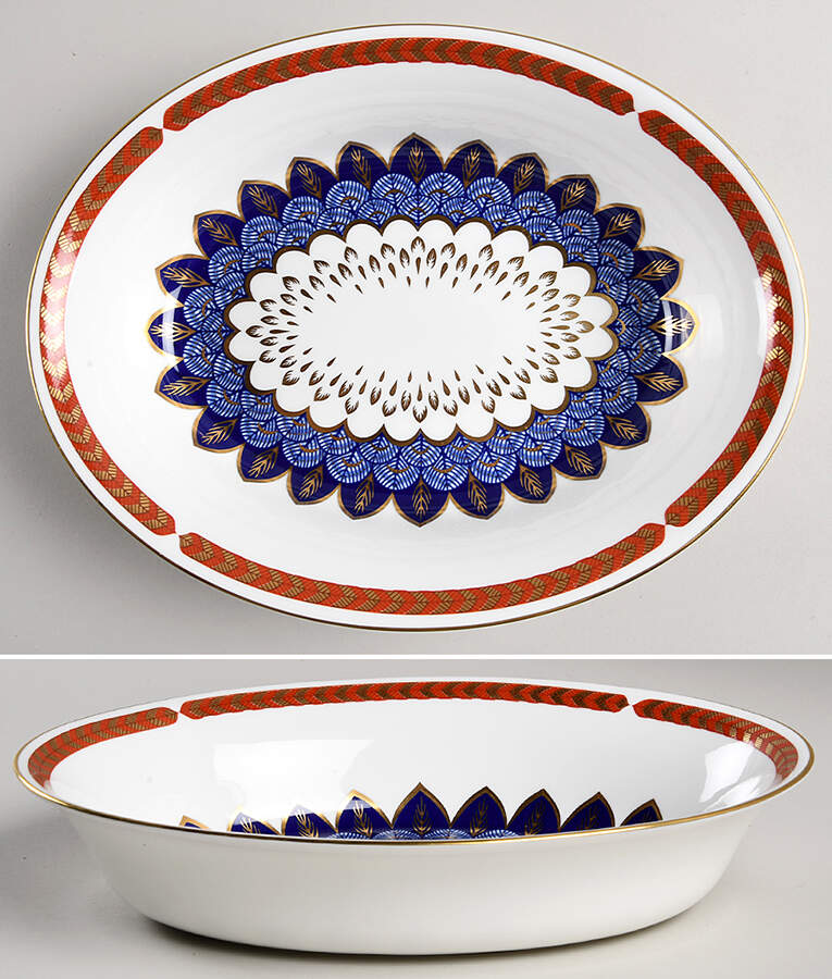 Quail 10" Oval Vegetable Bowl by Royal Crown Derby-1