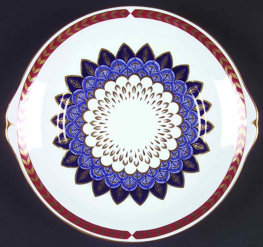 Quail Handled Cake/Pastry Plate by Royal Crown Derby-1