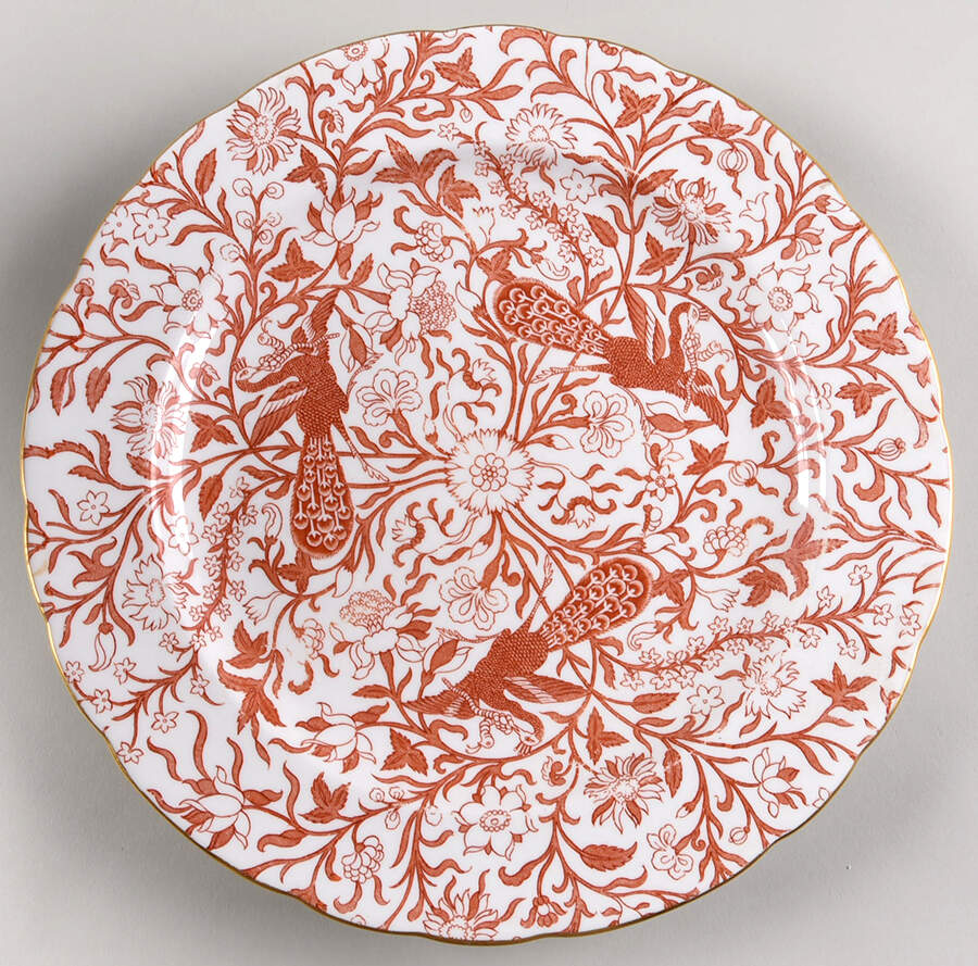 Derby Peacock Red Chop Plate (Round Platter) by Royal Crown Derby-1