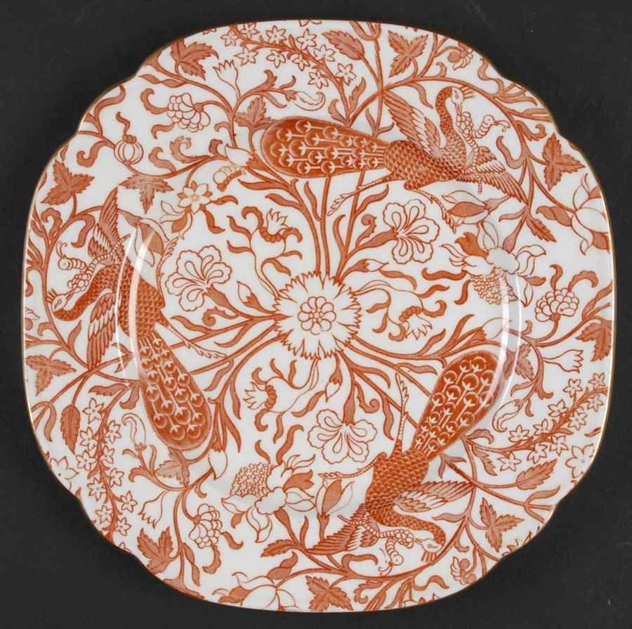 Derby Peacock Red Salad Plate by Royal Crown Derby-1