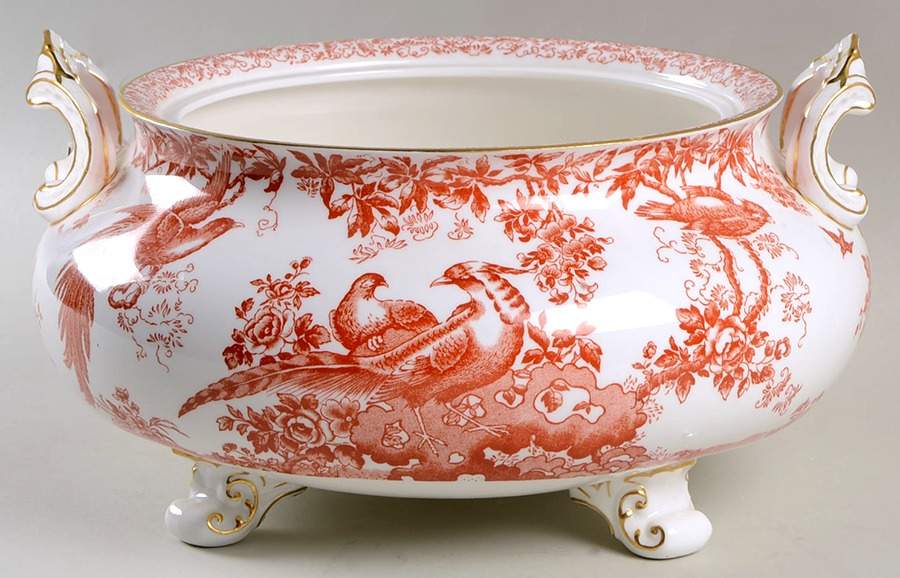 Red Aves (Older, Discontinued 1997) Tureen No Lid by Royal Crown Derby-1