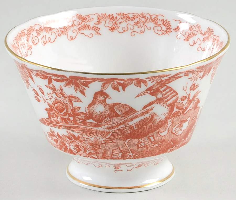 Red Aves (Older, Discontinued 1997) Mini Open Sugar Bowl by Royal Crown Derby-1