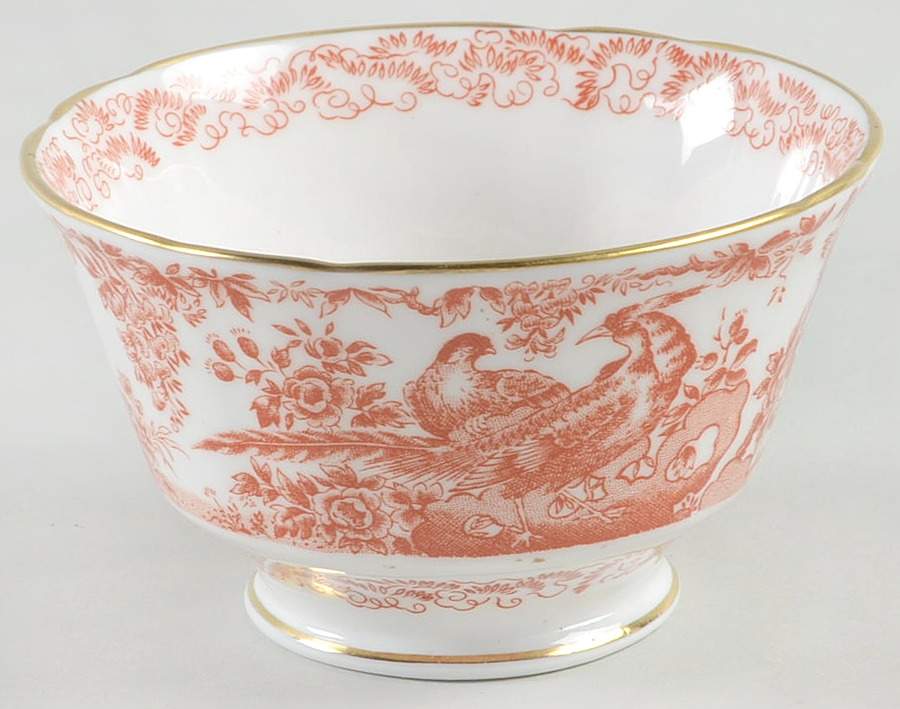 Red Aves (Older, Discontinued 1997) Open Sugar Bowl by Royal Crown Derby-1