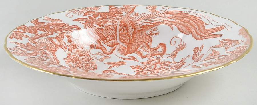 Red Aves (Older, Discontinued 1997) Rim Soup Bowl by Royal Crown Derby-1