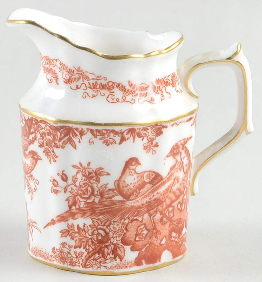 Red Aves (Older, Discontinued 1997) Individual Creamer by Royal Crown Derby-1