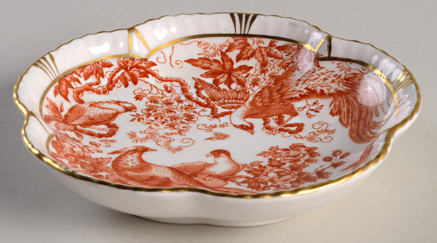 Red Aves (Older, Discontinued 1997) Tudor Rose Tray by Royal Crown Derby-1