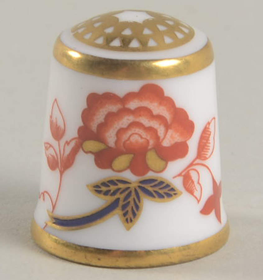 Red Aves (Older, Discontinued 1997) Thimble by Royal Crown Derby-1