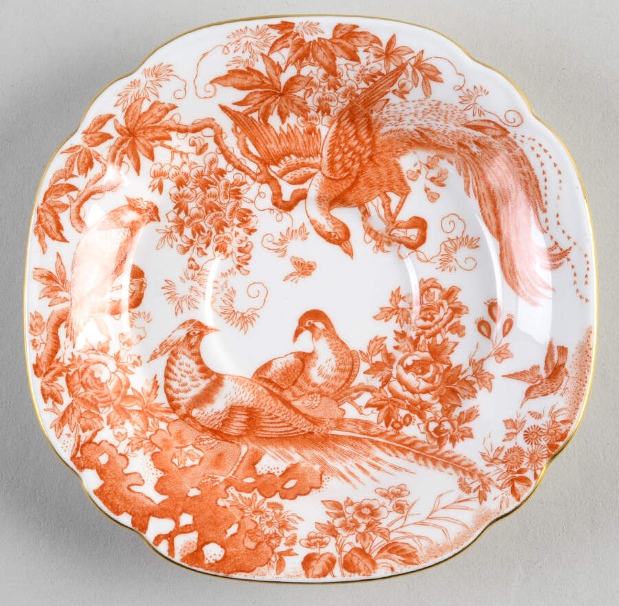 Red Aves (Older, Discontinued 1997) Saucer for Oversized Cup by Royal Crown Derby-1