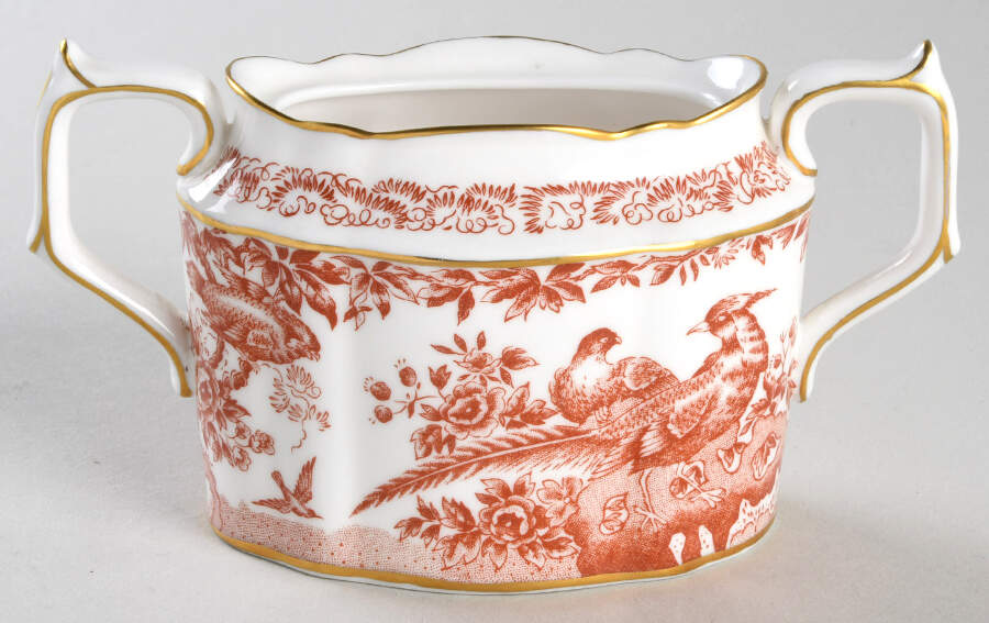 Red Aves (Older, Discontinued 1997) Sugar Bowl No Lid by Royal Crown Derby-1