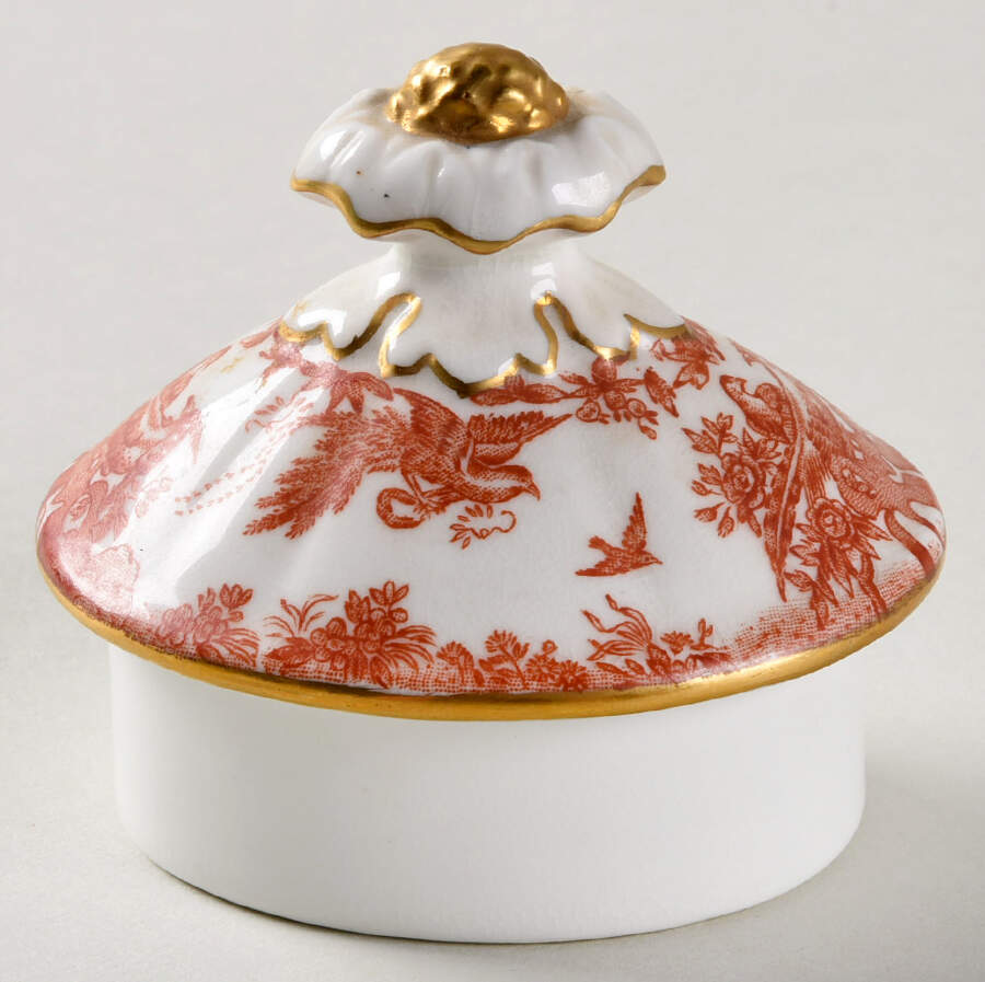 Red Aves (Older, Discontinued 1997) Lid for Small Coffee Pot by Royal Crown Derby-1